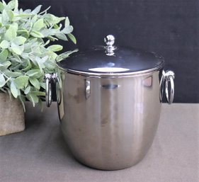 Williams-Sonoma 18/10 Stainless Steel Ice Bucket With Tongs And Bottom Melt Plate