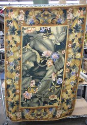 'Garden Tapestry' - Exquisite Needlepoint Rug With Floral Design