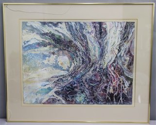 Framed Original Watercolor 'cosmic Flow'