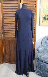 Lauren Ralph Lauren Navy Lined Evening Maxi Cutout A-line Dress - New  Size 4