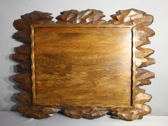 Rustic Hand-Carved Wooden Frame