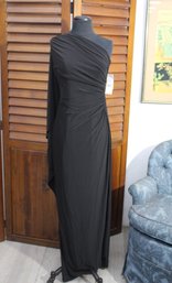 Lauren Ralph Lauren One-Shoulder Batwing Gown - New Size 4