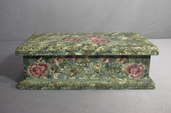 Vintage Hand-Painted Floral Decorative Box