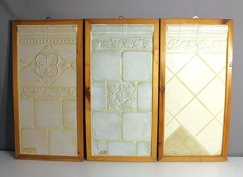 Trio Of Decorative Framed Ceramic Tiles