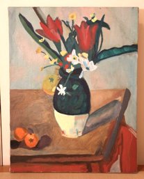 Amateur Study After Paul Cezanne's Vase Of Tulips Oil On Canvas Gallery Wrap Frame