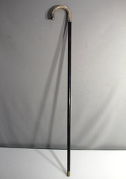 36' Black Walking Stick With Sterling Handle