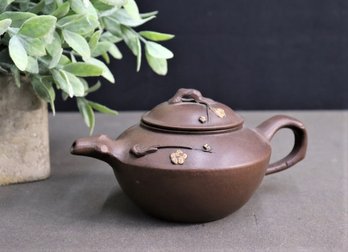 Blossom & Stem Yixing Zisha-style Brown Clay Teapot