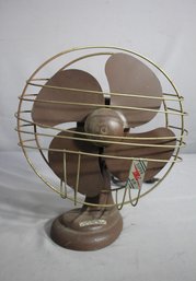 Super Air Brown Vintage Oscillating Electric Desk Fan With Cast Iron Base