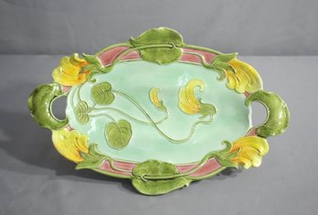 Vintage Art Nouveau Style Majolica Platter/Serving Tray.