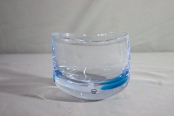 Vintage Carlos R. Pebaque/Orrefors Signed Art Glass Gondola Bowl, Signed