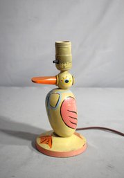 Charming Vintage Hand-Painted Duck Child's Lamp
