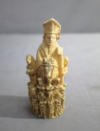 Carved Figurine Of Saint Peter The Pope On Horseback With Entourage