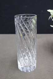 Fluted Twirl Crystal Vase