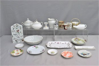 Group Lot Of Varied White And Floral Decor Chinaware