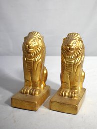 Elegant Toscany Gold Lion Bookends - Made In Italy