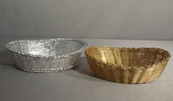 Pair Of  Vintage Metal Bread Baskets