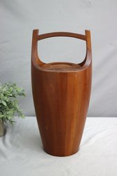 Vintage 1960's Staved Teak Ice Bucket Jens Quuistgaard For Dansk Design