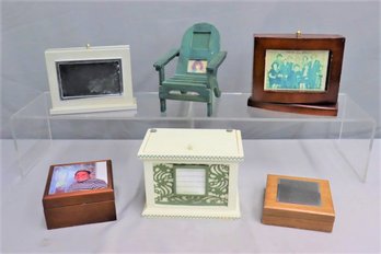 Group Of Decorative Wooden Boxes And Photo Frames