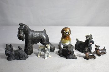 Charming Group Lot Of Vintage Dog Figurines - Mixed Breeds