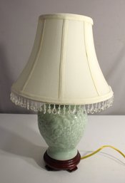 Green Embossed Oriental Lamp