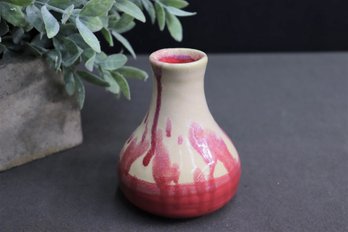 Craft Pottery Partial Matte Glaze Genie Bottom Bud Vase