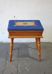 Vintage Sewing Stool Cushion Top Storage Box Ottoman Footstool