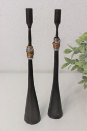 Pair Of  Forged Iron Candlesticks By Luis Marquez/Sekoya Originals