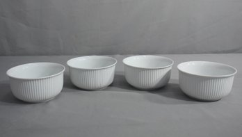 Group Lot Of 4 IDC Fluted White Serving Bowls