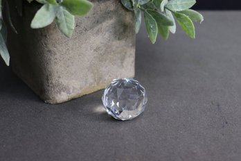 Faceted Crystal Prism Paperweight With Felt Base