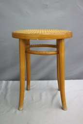 Beech And Bentwood Stool With Cane Seat