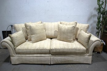 Fine Quality Vintage Skirted Roll Arm Sofa