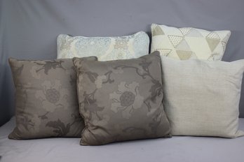 Group Of Five (5) Decoration Throw Pillows