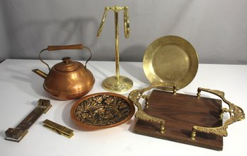 Collection Of Vintage Brass And Copper Decorative Items