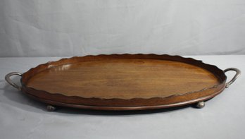 Vintage Mid-Century Modern Footed Oval Tray