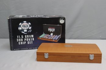 World Series Of Poker 11.5 Gram 300 Chip Set, Wood Case And Original Box