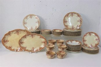 Group Lot Of Vintage Lilac Pattern Waterloo Potteries Semi-Porcelain Dinnerware, Mixed Lot Of Pieces
