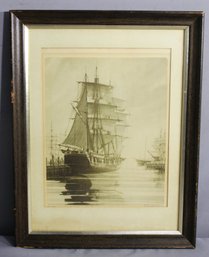 Framed  Hand SIGNED Lithographs Of WHALESHIP C.W. MORGAN LTD