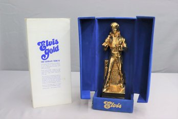 1977 Elvis 23K Gold Finish Americana Porcelain Collector's Bottle Musical