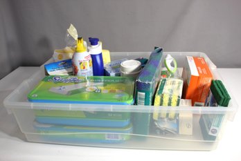 Assorted Household Cleaning Supplies: Swiffer, Sponges, And More-used