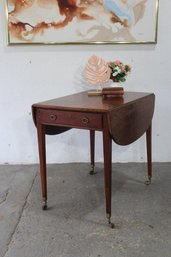 Antique Mahogany Pembroke Drop Leaf Table With Single Drawer