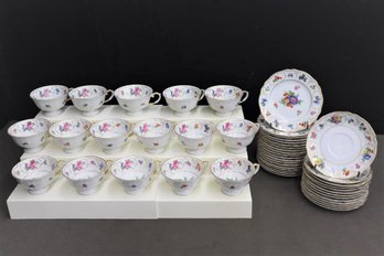 Fabulous Tea Cups, Saucers, And Plates Dresden Flowers II Pattern Franconia-Krautheim