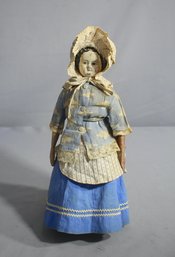 Antique Hand-Painted Porcelain Doll In Vintage Attire