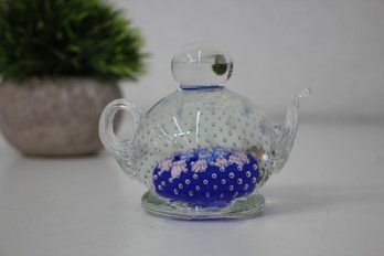 Paperweight-vintage Glass Teapot