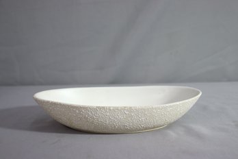 Cream Splatter Abstract Console Bowl California  Pottery 11' X 6'