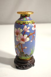 Small Chinese Cloisonne Enamel Flower Pattern Vase