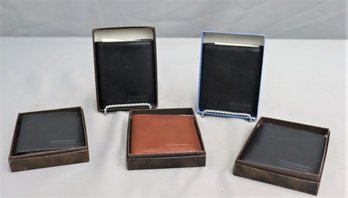 Group Lot Of Leather Wallets, One With Unisonic Calculator