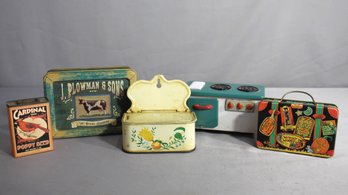 'Collection Of Vintage Tin Boxes - Eclectic Mix Of Advertising And Novelty Designs'