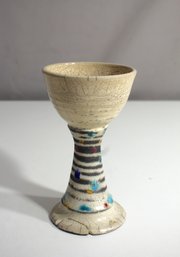 Unique Hand-Painted Ceramic Goblet With Abstract Design