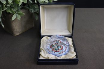 Whitefiars English Crystal Millefiore Concentric Rings Under Dimple Faceted Dome Paper Weight