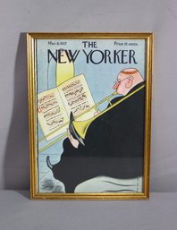 Framed New Yorker Cover March 6, 1937  By Rea Irvin - Monk Practices His Trombone